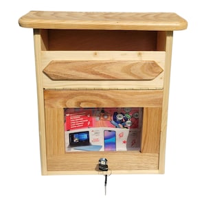 Handmade Rustic Wooden Mailbox: Pine & Red Oak Farmhouse Decor