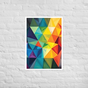 Colorful Triangle Abstract Poster – Modern Geometric Wall Art - Etsy