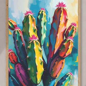 Abstrakter Kaktus Poster - Künstlerischer botanischer Wanddruck