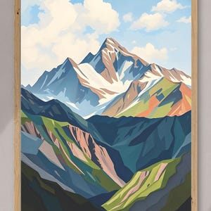 Poster Blick auf die Berge - Serene Landschaft Wandkunst