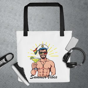 Gay Summer Vibes Tote Bag – Bright LGBTQ+ Beach Bag for Pride & Holidays
