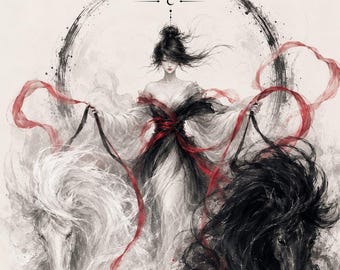 The Red Silence-tarotdeck met gids, mystieke vrouwelijke tarotkaarten