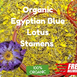 Organic Egyptian Blue Lotus Stamens , Meditation Tea,  Chakra Lotus, Premium Blue Lotus Flowers, Freshly Made To Orders