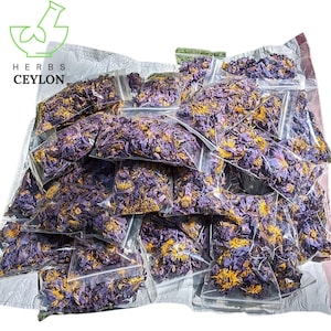 1000g Srilankan Premium Organic Dried Blue Lotus Flowers |  Herbal Tea | Blue Tea | Nymphaea caerulea