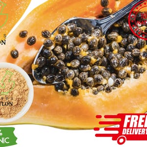 1kg Organic Papaya Seed Powder , Freshly Ground to Order , Non-GMO Dried Fruit Seeds , Bulk Herbal Ingredient, Made to order