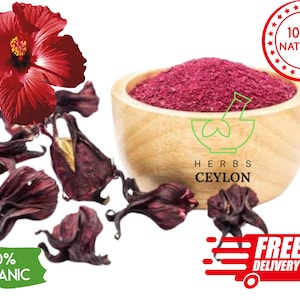Hibiscus Powder – 100% Natural & Pure | Finely Ground Dried Hibiscus Flowers| Fresh Batch
