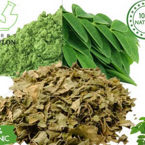Organic Moringa Dried Leaves: Ceylon Herbal Tea, Cooking & DIY