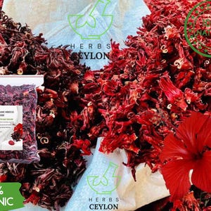 Dried Hibiscus Tea: Natural Herbal Tea Leaves, Floral Loose Leaf - 1000g