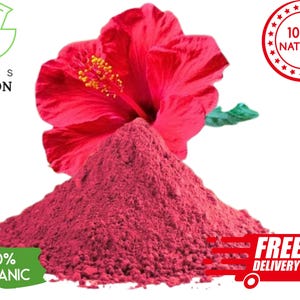 Hibiscus Powder – 100% Natural & Pure | Finely Ground Dried Hibiscus Flowers