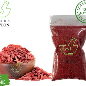 Red Sandalwood Powder | Rakta Chandan | Natural Botanical Ingredient for Skin Care, DIY Masks, and Craft Use