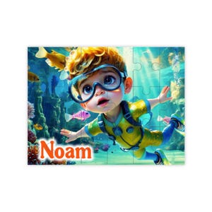 Puzzle personalizzato per bambini, puzzle personalizzato da 18 pezzi con nome/immagine personalizzati per regali di istruzione, compleanno e festa per i più piccoli