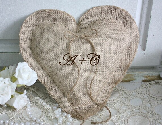 Heart Shaped Ring Bearer Pillow Personalized With Your Etsy