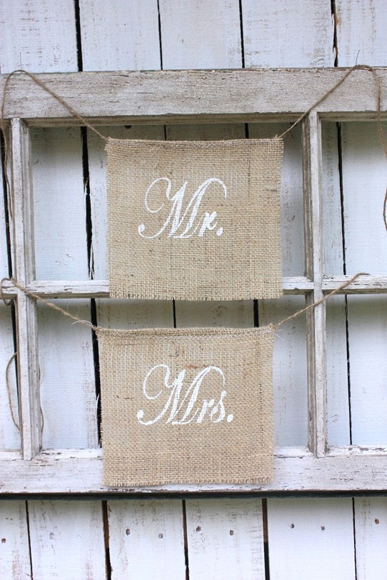 Mr and Mrs chair signs Etsy