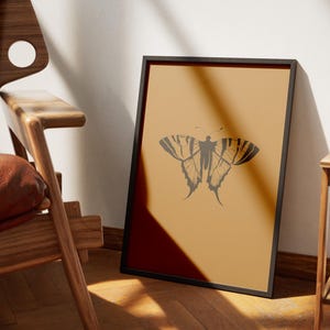 Vibrant minimalistic Butterfly, Digital DOWNLOAD Print, Colorful, Modern Art Print, Trendy, Hallway Wall Art