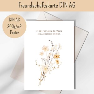 Freundschaftskarte, Freunde, Karte für Freunde, Blumenkarte, Grußkarte, Danke, Liebe, Illustration Blumen, Dankeskarte, Danke, Postkarte