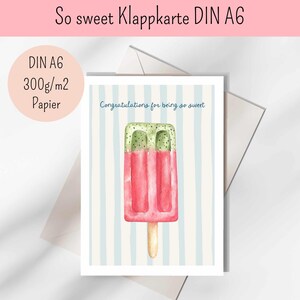 Watermelon Card, Wassermelone Karte, Eis Karte, Watercolor Melon, Ice Cream Card, Eiskarte, So sweet Karte, Watermelon ice, watermelon