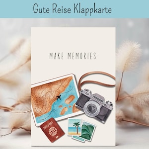 Gute Reise Karte, Reise, gute Reise, personalisierbare Grußkarte für Camper, gute Weltreise, Karte für Weltreisende, Karte für Camper