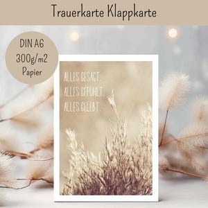 Kondolenzkarte, Trauerkarte, Trauer, Tod, Kondolieren, Beileidskarte mit Umschlag, Klappkarte, moderne Trauerkarte, Trauerkarte Natur