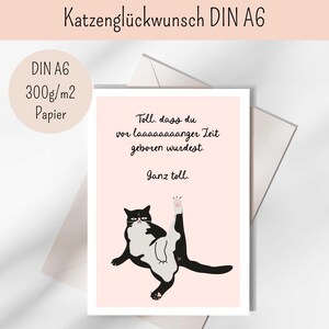 Karte für Katzenliebhaber, Katzenglückwunsch, Karte mit Katze, Glückwunsch von Katze, Katzenfan, Katzenkarte, lustige Katzenkarte