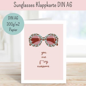 sunglasses card, Karte mit Sonnenbrille, bunte Sonnenbrille, rote Sonnenbrille, sunglasses, you are awesome, awesome card, unglaublich Karte