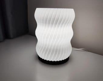 3D Printed Table Lamp STL File | Modern Wavy  Design | Digital Download | Home Decor
