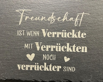 Serving plate made of slate, 38 x 13 cm, customizable