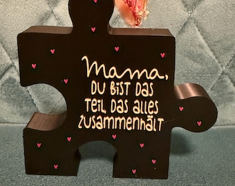Mother's Day gift, puzzle piece, "Mom, you are the piece", perfect gift for Mother's Day, birthday, puzzle, thank you, Mom