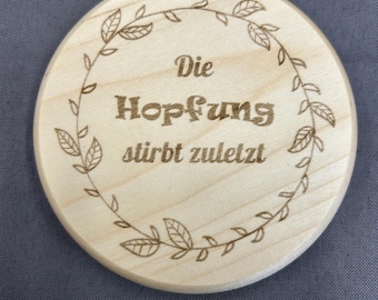Glass cover, beer mat, insect protection, beer glass cover, drinking glass cover made of wood