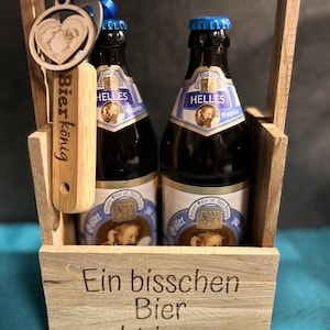 Bierdrager Bierdrager Bierhouder Bierkist inclusief flesopener individueel ontworpen Vaderdag Verjaardagscadeau Barbecuefeestuitnodiging
