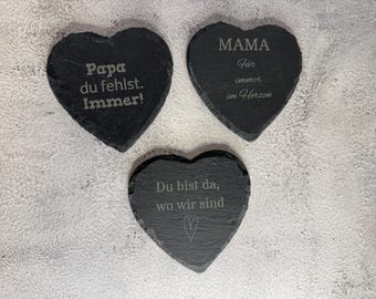 Slate heart for grave decoration | Heart made of slate | Ideal for urn graves