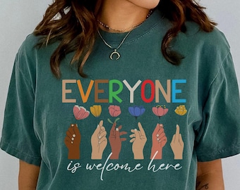 Comfort Colors® Idaho Teacher Shirt, Everyone is Welcome Here Shirt, Inclusion and Equality Shirt, Protest and Resist T-Shirt, Idaho Shirt