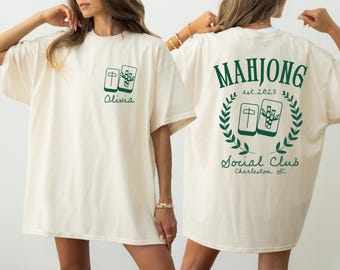Comfort Colors® Custom Mahjong Social Club Shirt, Mahjong Gift, Personalized Mahjong Shirt, Gift for Mahj, Lover Mahjong Social Club