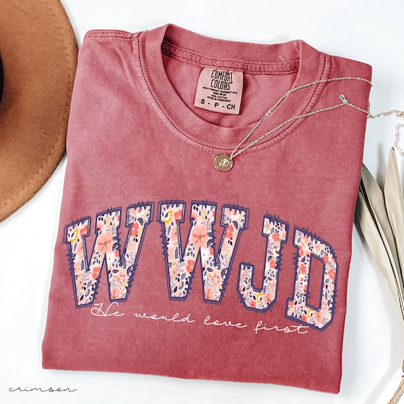 Comfort Colors® WWJD Shirt for Women, Christian Tee, Religious Gift for Her, Walk Like Jesus, Bible Verse Shirt, Trendy Faith Graphic Tee