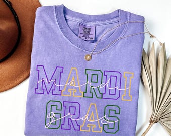Comfort Colors® Mardi Gras Shirt, Mardi Gras Carnival Shirt, Women Mardi Gras Tee, New Orleans Shirt, Fat Tuesday Gift, Mardi Gras Shirt