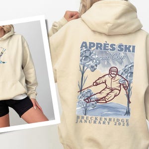 Apres Ski Social Club Shirt, Apres Ski Sweatshirt, Custom Location Winter Bachelorette Shirts, , Colorado Aspen Trip, Bachelorette Gifts