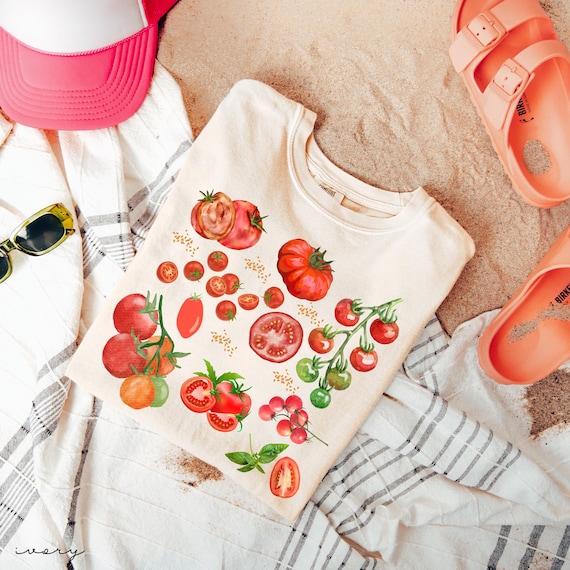 Comfort Colors® Tomato Shirt, Fruit Shirt, Botanical Shirt, Cottagecore Clothing Vegan Shirt, Garden Shirt Vegetable Shirt,Aesthetic Clothes