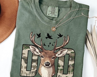 Comfort Colors® Hunting Dad Shirt, Fathers Day Shirt, Dad Shirt, Hunting T-Shirt, Deer Hunting Dad Tees, Fathers Day Gift, Hunter Lover Tee