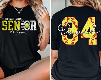 Personalized Senior Softball T-Shirt, Custom Senior 2026 Softball Shirt, Softball Number and Name, Senior Softball Gift