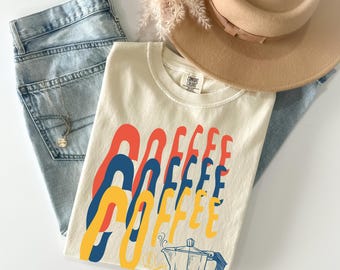 Comfort Colors® Coffee Club Shirt, Coffee Lover Gift, Retro Coffee Shirt, Coffee Club Tshirt, Foodie Shirt, Aesthetic Shirt, Trendy Tee