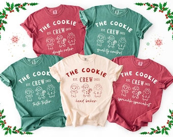 Custom Christmas Cookie Crew Shirt Comfort Colors, Matching Family Christmas Shirts, Christmas Baking Shirt, Family Group Christmas Shirt