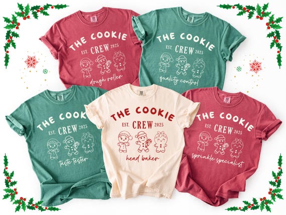 Custom Christmas Cookie Crew Shirt Comfort Colors, Matching Family Christmas Shirts, Christmas Baking Shirt, Family Group Christmas Shirt