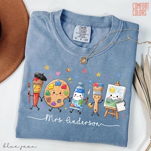 Comfort Colors® Custom Art Teacher Doodle Shirt, Teacher Life Teaching Art Shirt, Teacher Appreciation Gift, Back To School Art Teacher Gift image 1