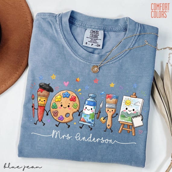 Comfort Colors® Custom Art Teacher Doodle Shirt, Teacher Life Teaching Art Shirt, Teacher Appreciation Gift, Back To School Art Teacher Gift