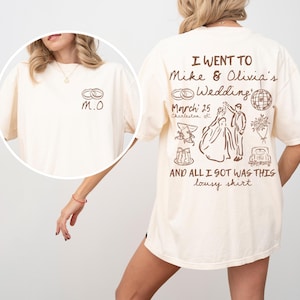 Comfort Colors® Custom Wedding Shirt, Personalized All I Got Was This Shirt, Newly Wed Gift, Wine Bachelorette Shirt, Bridal Party Shirt