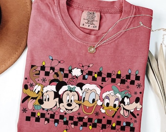 Comfort Colors® Retro Disney Christmas Shirt Mickey And Friends Christmas Shirt WDW Disneyland Matching Christmas Shirt Merry Christmas Tee
