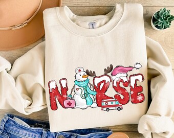 Christmas Nurse Sweatshirt, Christmas Nursing Sweater, Nurse Life Christmas Shirt, School Nurse Christmas, Stethoscope Christmas Nurse Crew