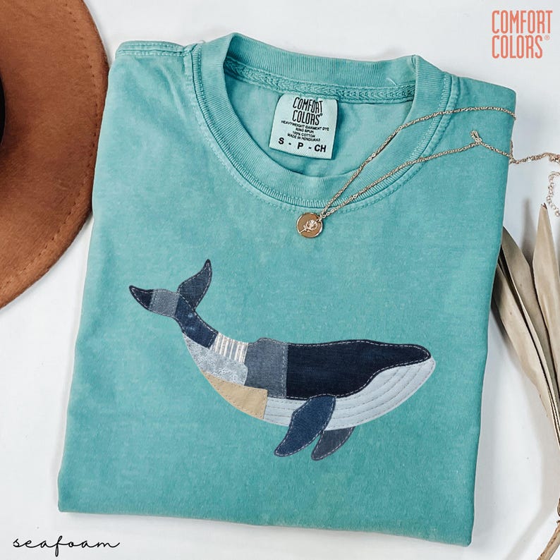 Comfort Colors® Faux Patchwork Aesthetic Orca Shirt, Orca Whale Sea ...