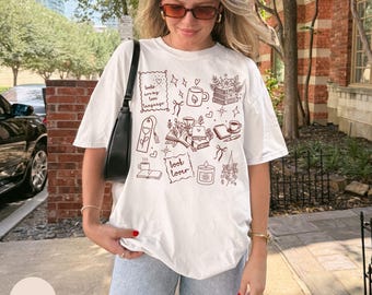 Comfort Colors® Book Lover Shirt Bookworm Tee Reading Club Librarian Gift Valentine Bookish Merch Reader Teacher Gift Book Girly