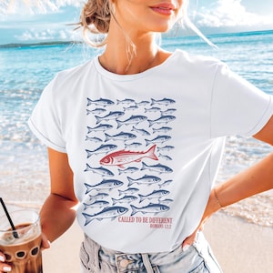 Called to be Different Fish T-Shirt, Christian Shirt, Cute Fish Motivational Tee, Romans Shirt, Church Top Christian Gift Tee, Gift For Her
