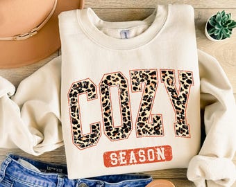 Cozy Season Sweatshirt, Retro Fall Sweatshirt, Get Cozy Sweatshirt, Womens Fall Sweaters, Fall Graphic Tee, Women Fall Shirt,Sweater Weather